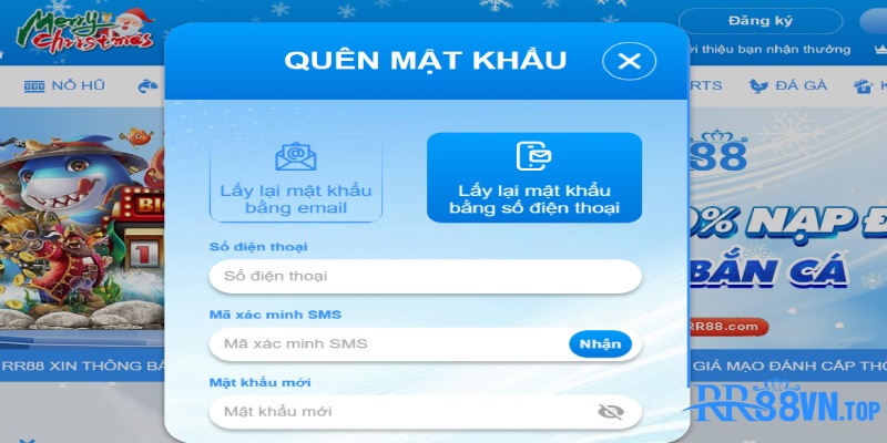 đăng nhập rr88 quên mật khẩu